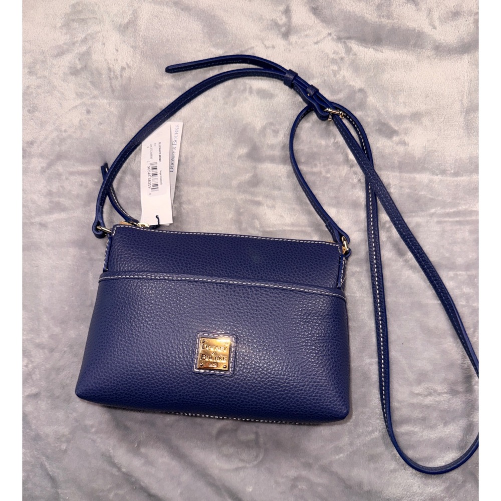 Dooney & Bourke Ginger Crossbody Bag Blue Pebbled Leather NEW